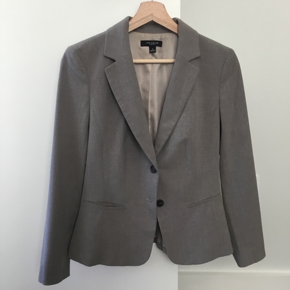 All-Season Stretch Two Button Jacket, Ann Taylor 0